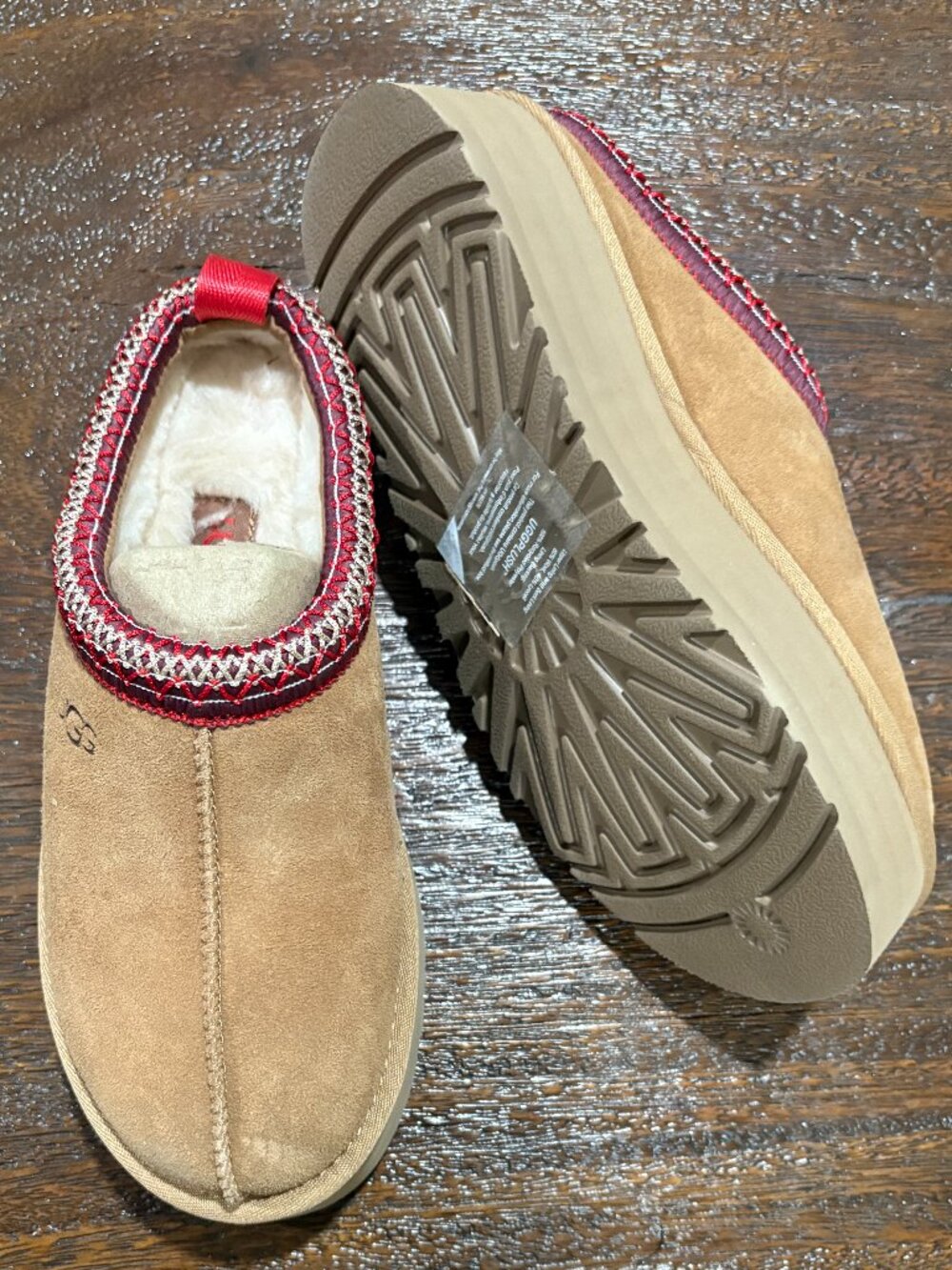 UGG Plush Slippers Clogs Brown NEW sz 7 Platforms shoes - Picture 2 of 3
